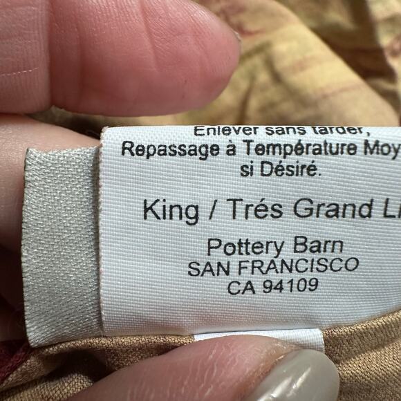 Pottery Barn Alice Paisley King Duvet Cover Burgundy Red Gold Green Cotton - Picture 8 of 10